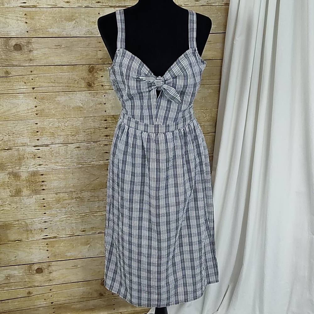 Asos Miss Selfridge Seersucker Knot Front Dress